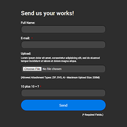 Another simple contact form with attachments, and Riddle CAPTCHA.